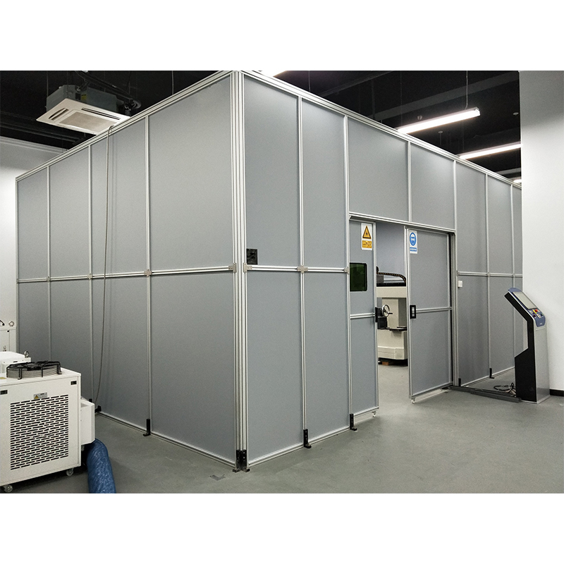 PhotonSafe laser safety cabin with ceiling for laser welding protection